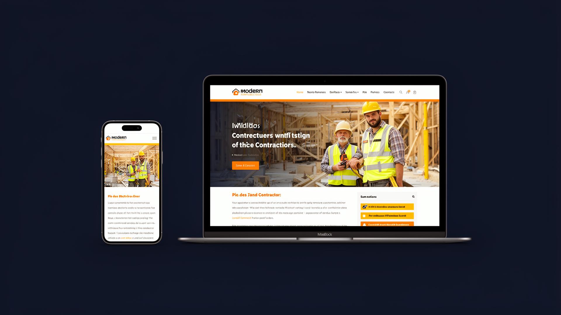 Contractor website mockup
